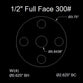 1/2" Full Face Flange Gasket (w/8 Bolt Holes) - 300 Lbs. - 1/8" Thick Garlock Blue-Gard 3000