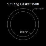 10" Ring Flange Gasket - 150 Lbs. - 1/8" Thick Garlock GYLON® Style 3504