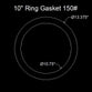 10" Ring Flange Gasket - 150 Lbs. - 1/16" Thick Garlock Blue-Gard 3700