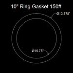 10" Ring Flange Gasket - 150 Lbs. - 1/16" Thick Garlock GYLON® Style 3500