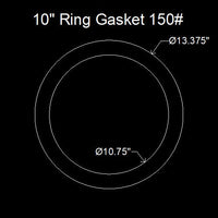 10" Ring Flange Gasket - 150 Lbs. - 1/16" Thick Garlock GYLON® Style 3500