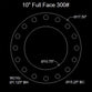 10" Full Face Flange Gasket (w/16 Bolt Holes) - 300 Lbs. - 1/8" Thick Garlock Blue-Gard 3000