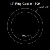 12" Ring Flange Gasket - 150 Lbs. - 1/16" Thick Garlock Blue-Gard 3700