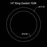 14" Ring Flange Gasket - 150 Lbs. - 1/16" Thick Garlock GYLON® Style 3500