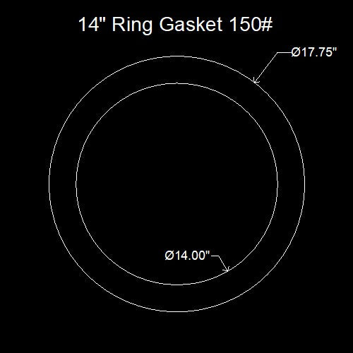 14" Ring Flange Gasket - 150 Lbs. - 1/16" Thick Garlock GYLON® Style 3500