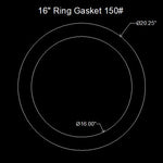 16" Ring Flange Gasket - 150 Lbs. - 1/16" Thick Garlock GYLON® Style 3500