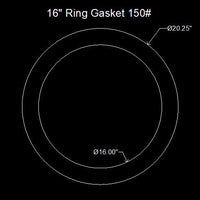 16" Ring Flange Gasket - 150 Lbs. - 1/16" Thick Garlock GYLON® Style 3500