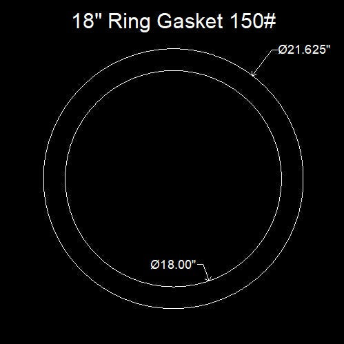 18" Ring Flange Gasket - 150 Lbs. - 1/16" Thick Garlock GYLON® Style 3500