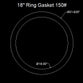 18" Ring Flange Gasket - 150 Lbs. - 1/16" Thick Garlock Blue-Gard 3700