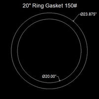 20" Ring Flange Gasket - 150 Lbs. - 1/16" Thick Garlock GYLON® Style 3500