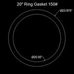 20" Ring Flange Gasket - 150 Lbs. - 1/8" Thick Garlock GYLON® Style 3500