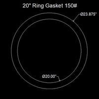 20" Ring Flange Gasket - 150 Lbs. - 1/8" Thick Garlock GYLON® Style 3500