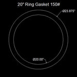 20" Ring Flange Gasket - 150 Lbs. - 1/16" Thick Garlock Blue-Gard 3700