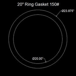 20" Ring Flange Gasket - 150 Lbs. - 1/16" Thick Garlock Blue-Gard 3700