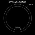 24" Ring Flange Gasket - 150 Lbs. - 1/16" Thick Garlock Blue-Gard 3700