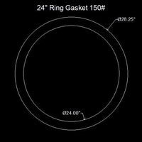 24" Ring Flange Gasket - 150 Lbs. - 1/16" Thick Garlock Blue-Gard 3700