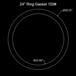 24" Ring Flange Gasket - 150 Lbs. - 1/16" Thick Garlock Blue-Gard 3700