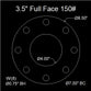 3-1/2" Full Face Flange Gasket (w/8 Bolt Holes) - 150 Lbs. - 1/16" Thick Garlock Blue-Gard 3700