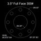 3-1/2" Full Face Flange Gasket (w/8 Bolt Holes) - 300 Lbs. - 1/8" Thick Garlock Blue-Gard 3000