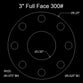 3" Full Face Flange Gasket (w/8 Bolt Holes) - 300 Lbs. - 1/8" Thick Garlock Blue-Gard 3000