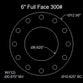 6" Full Face Flange Gasket (w/8 Bolt Holes) - 300 Lbs. - 1/8" Thick Garlock Blue-Gard 3000