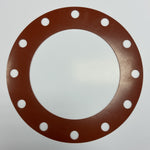 12" Full Face Flange Gasket (w/12 Bolt Holes) - 150 Lbs. - 1/8" Thick (SBR) Red Rubber