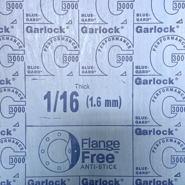 Sheetgoods - 1/16" Thick Garlock Blue-Gard 3000 36" x 36"