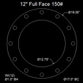 12" Full Face Flange Gasket (w/12 Bolt Holes) - 150 Lbs. - 1/16" Thick Garlock Blue-Gard 3000