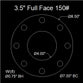 3-1/2" Full Face Flange Gasket (w/8 Bolt Holes) - 150 Lbs. - 1/16" Thick Garlock Blue-Gard 3000